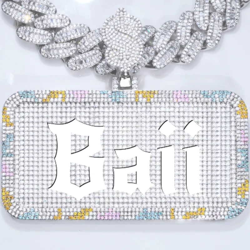 CUSTOM LETTER NECKLACE 3D COLORFUL SQUARE sold by The GUU Shop