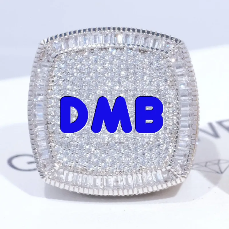 CUSTOM LETTER 3D ICED RING sold by The GUU Shop