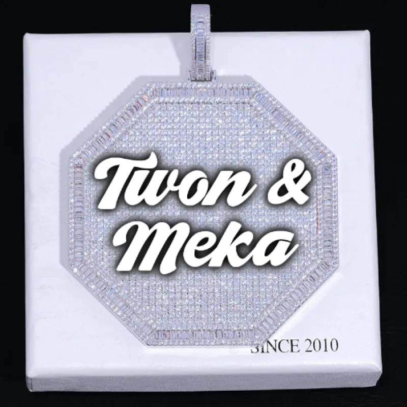 CUSTOM LETTER NECKLACE 3D BIG OCTAGON sold by The GUU Shop