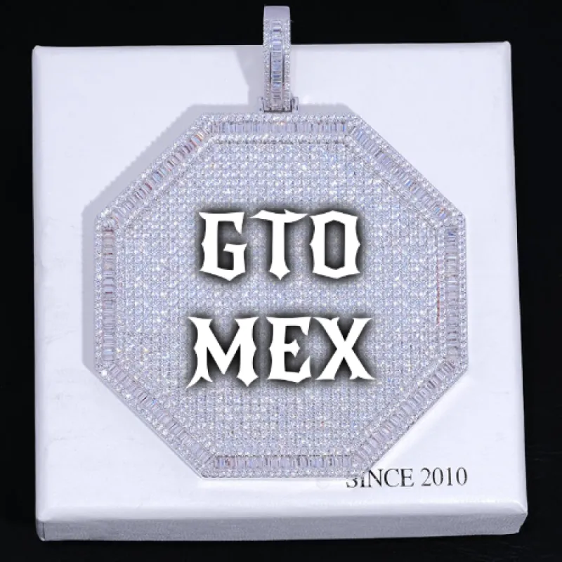 CUSTOM LETTER NECKLACE 3D BIG OCTAGON sold by The GUU Shop