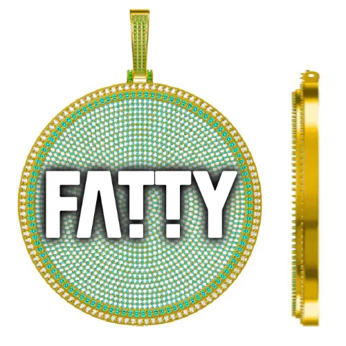 CUSTOM LETTER NECKLACE 3D BIG DISC sold by The GUU Shop