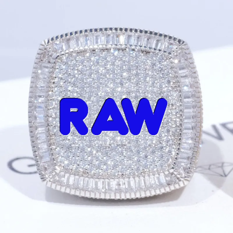 CUSTOM LETTER 3D ICED RING sold by The GUU Shop