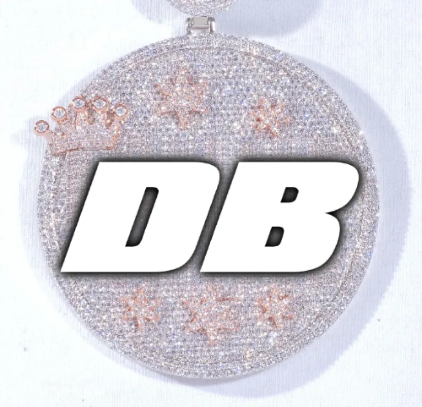 CUSTOM LETTER NECKLACE 3D BIG CROWN DISC made by The GUU Shop