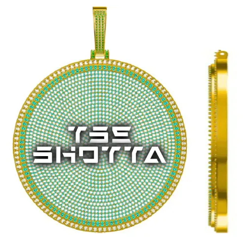 CUSTOM LETTER NECKLACE 3D BIG DISC sold by The GUU Shop