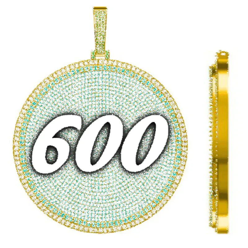 CUSTOM LETTER NECKLACE 3D BIG DISC sold by The GUU Shop