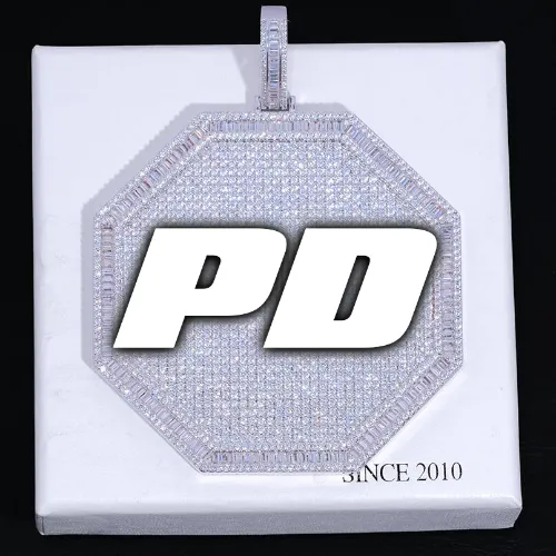 CUSTOM LETTER NECKLACE 3D BIG OCTAGON sold by The GUU Shop