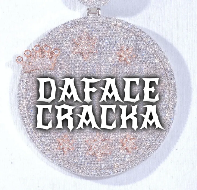 CUSTOM LETTER NECKLACE 3D BIG CROWN DISC sold by The GUU Shop