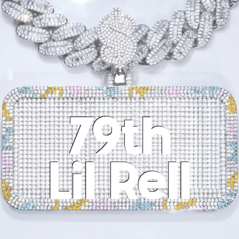 CUSTOM LETTER NECKLACE 3D COLORFUL SQUARE sold by The GUU Shop