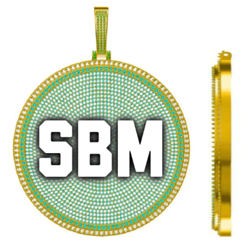 CUSTOM LETTER NECKLACE 3D BIG DISC made by The GUU Shop