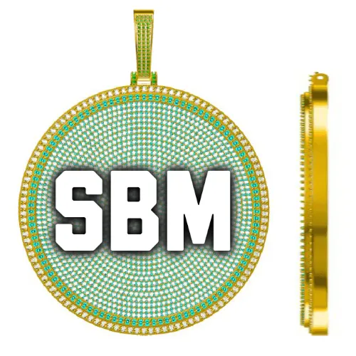 CUSTOM LETTER NECKLACE 3D BIG DISC sold by The GUU Shop