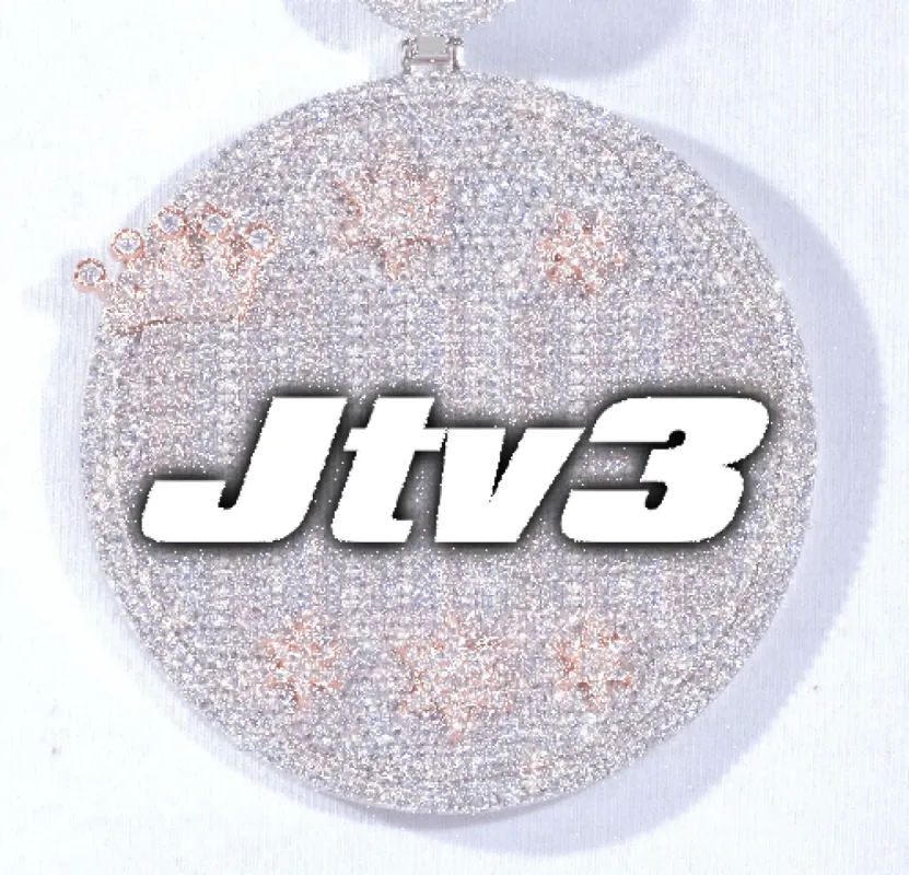 CUSTOM LETTER NECKLACE 3D BIG CROWN DISC sold by The GUU Shop