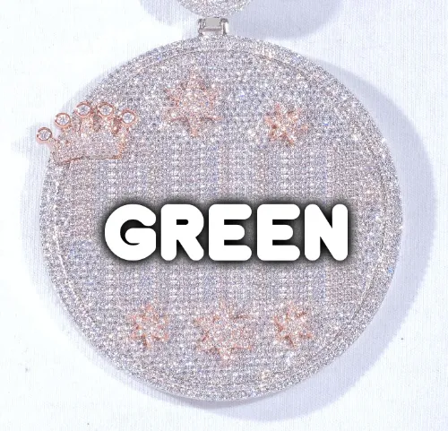 CUSTOM LETTER NECKLACE 3D BIG CROWN DISC sold by The GUU Shop