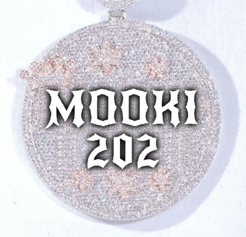 CUSTOM LETTER NECKLACE 3D BIG CROWN DISC sold by The GUU Shop