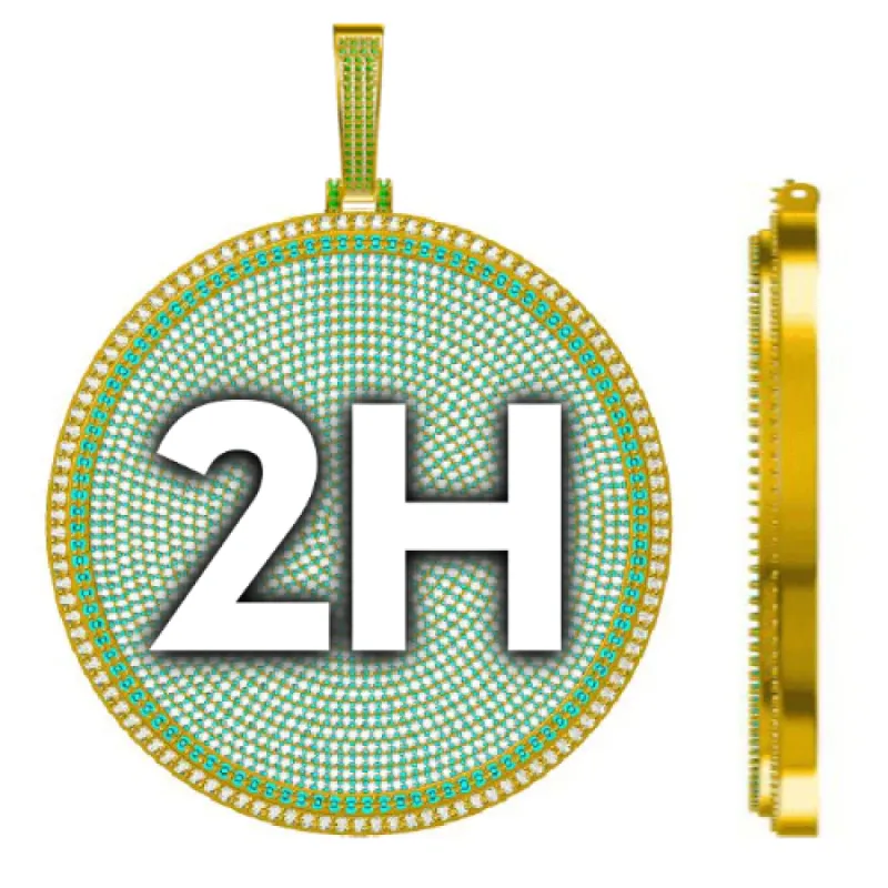 CUSTOM LETTER NECKLACE 3D BIG DISC sold by The GUU Shop