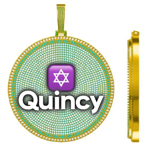 CUSTOM LETTER NECKLACE 3D BIG DISC sold by The GUU Shop