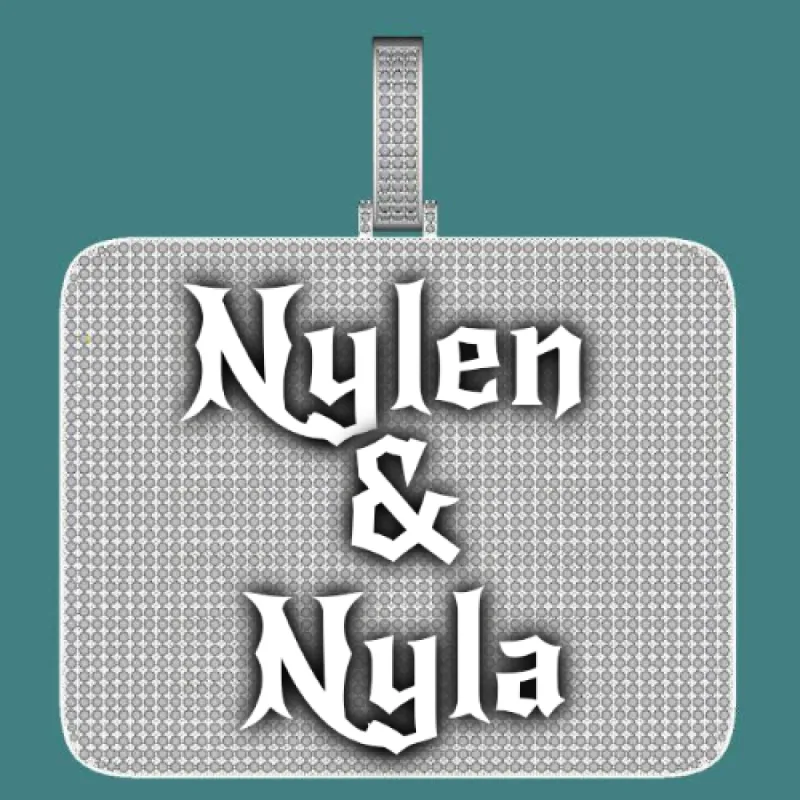 CUSTOM LETTER NECKLACE 3D BIG SQUARE sold by The GUU Shop