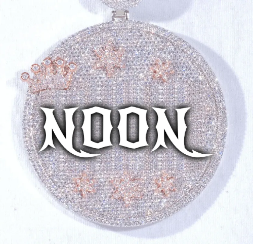 CUSTOM LETTER NECKLACE 3D BIG CROWN DISC sold by The GUU Shop