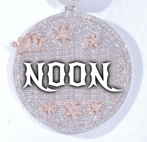 CUSTOM LETTER NECKLACE 3D BIG CROWN DISC sold by The GUU Shop