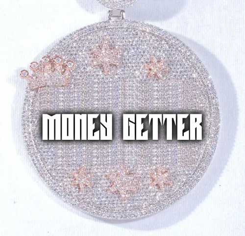 CUSTOM LETTER NECKLACE 3D BIG CROWN DISC sold by The GUU Shop