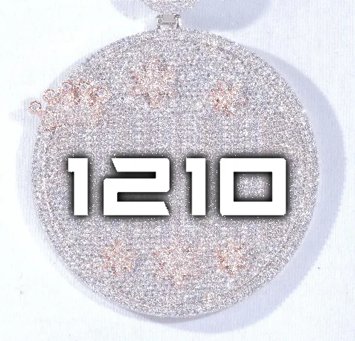 CUSTOM LETTER NECKLACE 3D BIG CROWN DISC sold by The GUU Shop