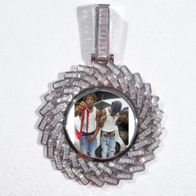 Large 3D Baguette Custom Picture Pendant sold by The GUU Shop
