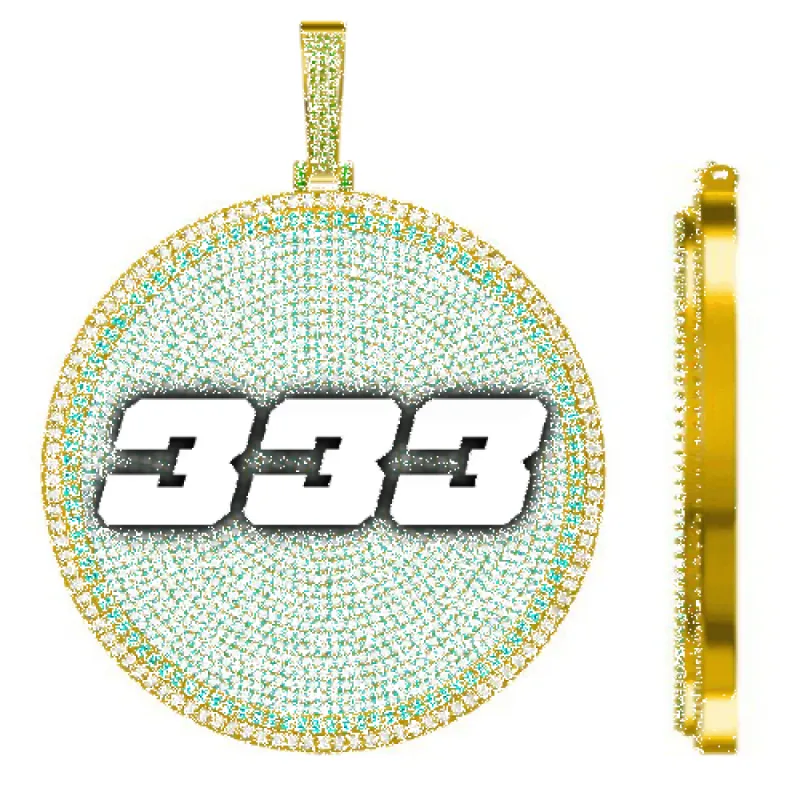 CUSTOM LETTER NECKLACE 3D BIG DISC made by The GUU Shop