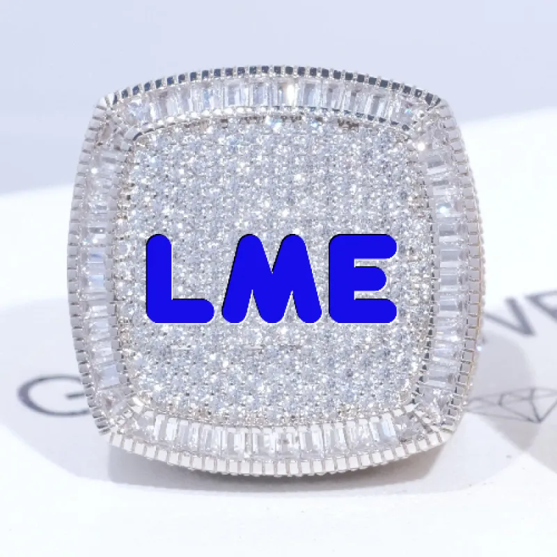 CUSTOM LETTER 3D ICED RING sold by The GUU Shop