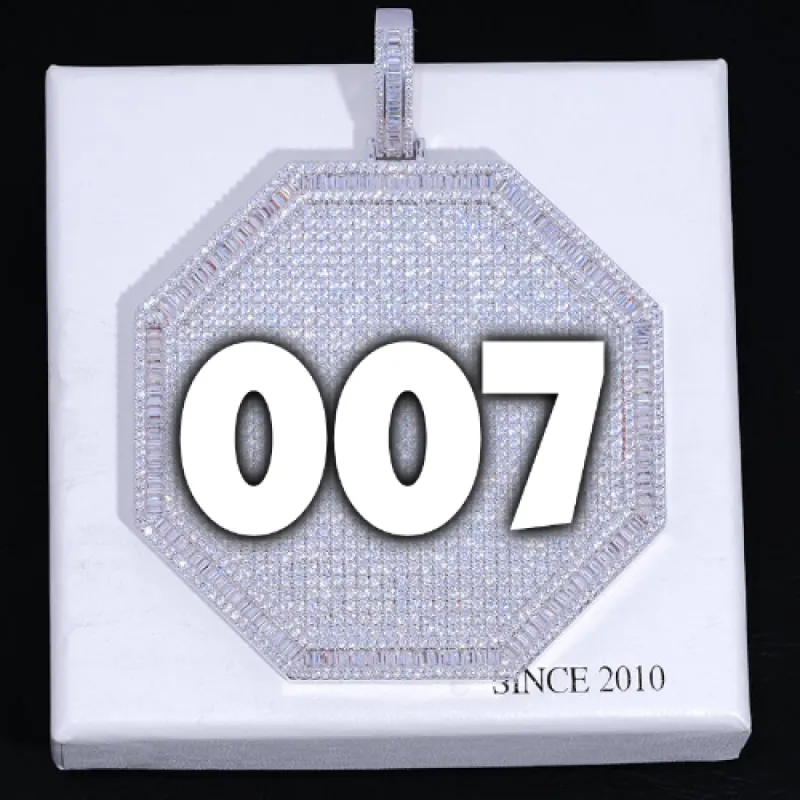 CUSTOM LETTER NECKLACE 3D BIG OCTAGON sold by The GUU Shop