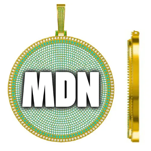 CUSTOM LETTER NECKLACE 3D BIG DISC sold by The GUU Shop