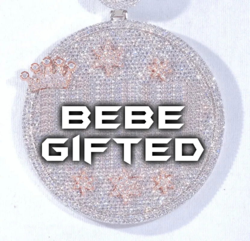 CUSTOM LETTER NECKLACE 3D BIG CROWN DISC sold by The GUU Shop