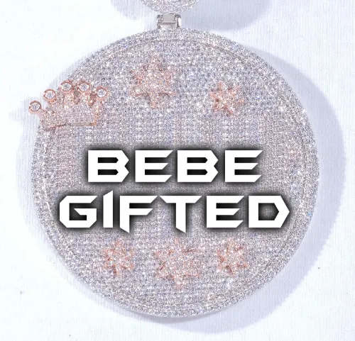 CUSTOM LETTER NECKLACE 3D BIG CROWN DISC sold by The GUU Shop