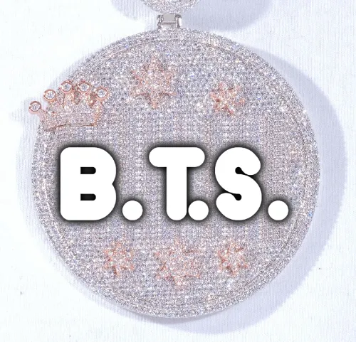 CUSTOM LETTER NECKLACE 3D BIG CROWN DISC sold by The GUU Shop