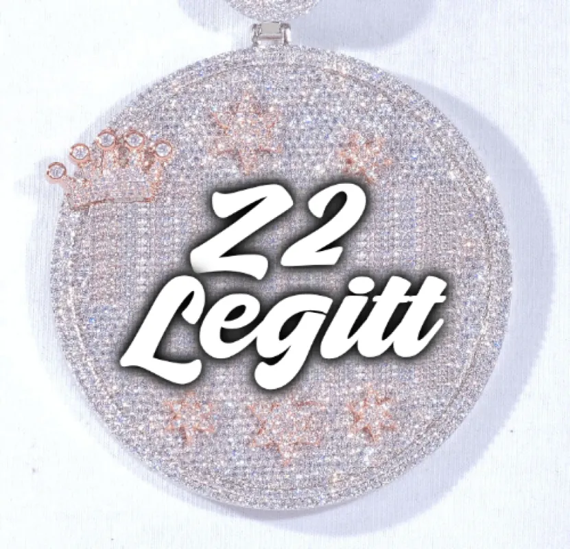 CUSTOM LETTER NECKLACE 3D BIG CROWN DISC sold by The GUU Shop