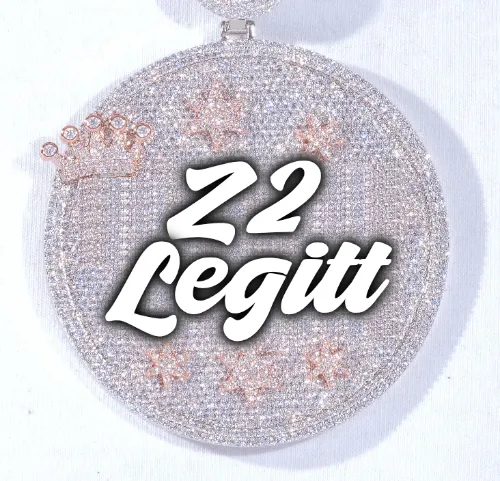 CUSTOM LETTER NECKLACE 3D BIG CROWN DISC sold by The GUU Shop