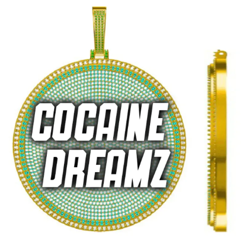 CUSTOM LETTER NECKLACE 3D BIG DISC sold by The GUU Shop