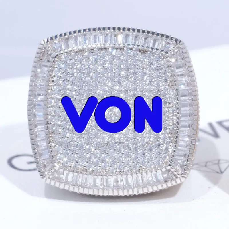 CUSTOM LETTER 3D ICED RING sold by The GUU Shop