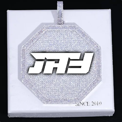 CUSTOM LETTER NECKLACE 3D BIG OCTAGON sold by The GUU Shop