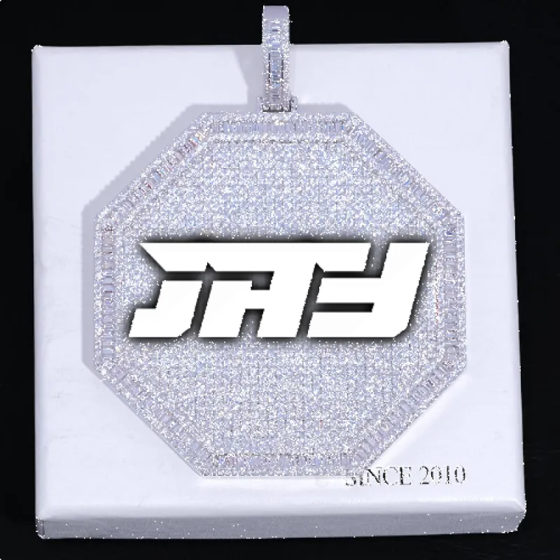 CUSTOM LETTER NECKLACE 3D BIG OCTAGON sold by The GUU Shop