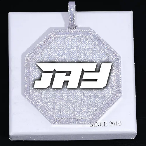 CUSTOM LETTER NECKLACE 3D BIG OCTAGON sold by The GUU Shop