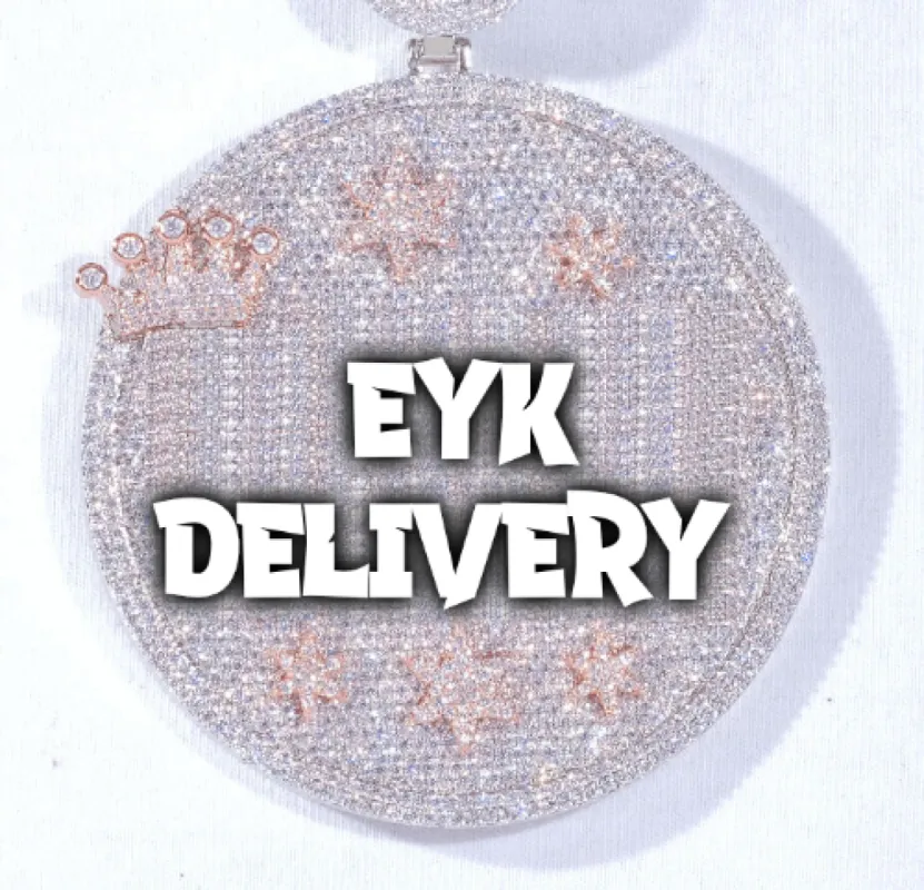 CUSTOM LETTER NECKLACE 3D BIG CROWN DISC sold by The GUU Shop