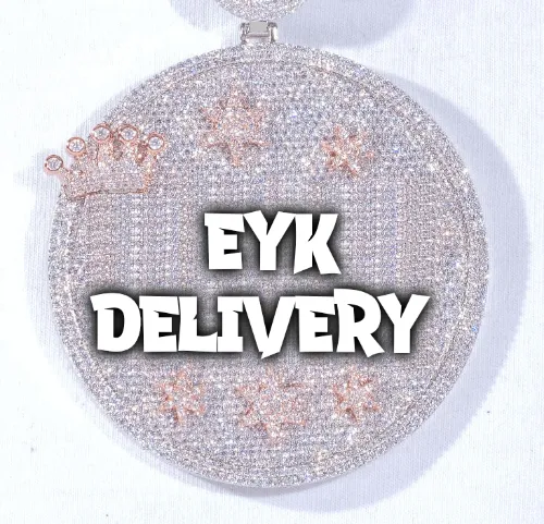 CUSTOM LETTER NECKLACE 3D BIG CROWN DISC sold by The GUU Shop