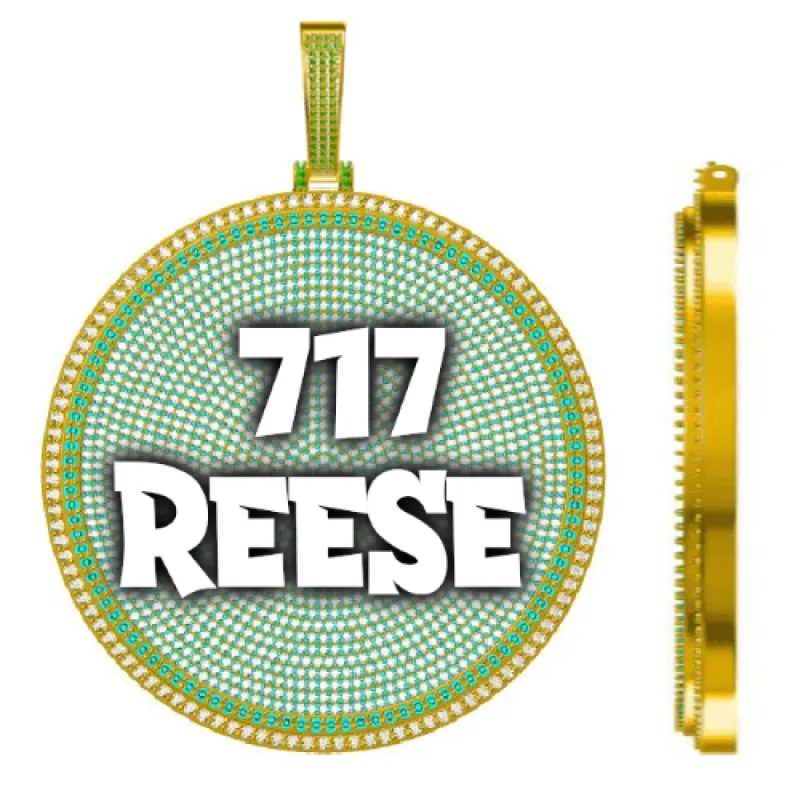 CUSTOM LETTER NECKLACE 3D BIG DISC sold by The GUU Shop