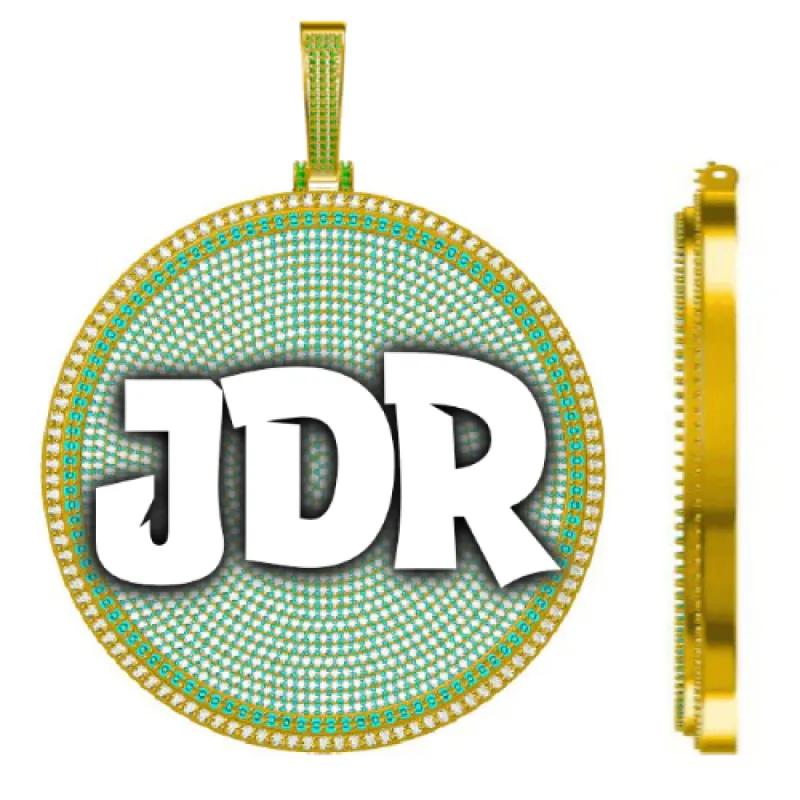 CUSTOM LETTER NECKLACE 3D BIG DISC made by The GUU Shop