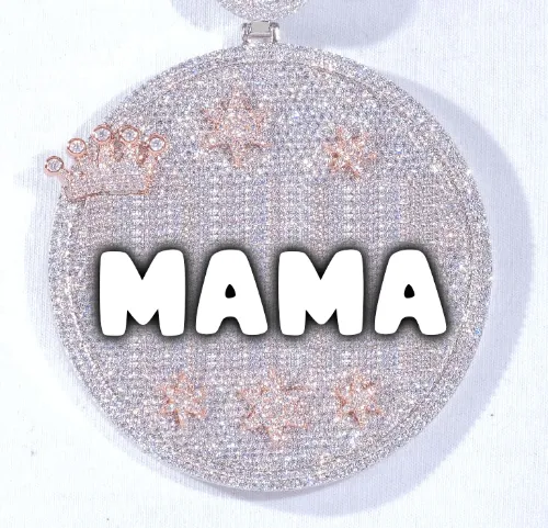 CUSTOM LETTER NECKLACE 3D BIG CROWN DISC sold by The GUU Shop