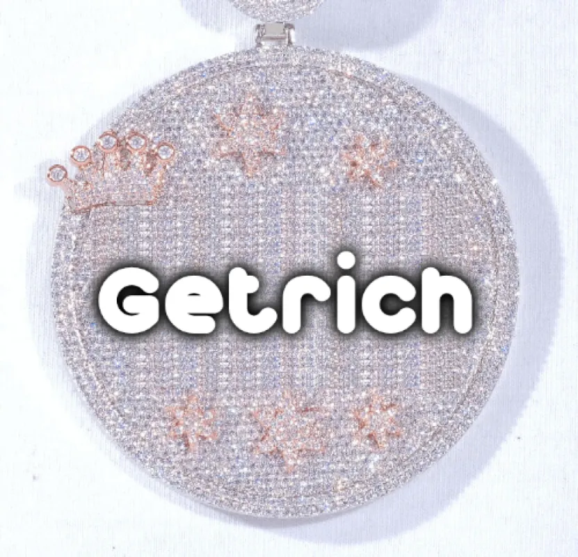 CUSTOM LETTER NECKLACE 3D BIG CROWN DISC made by The GUU Shop