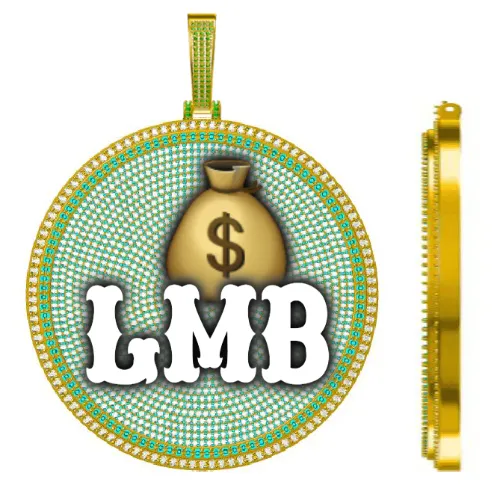 CUSTOM LETTER NECKLACE 3D BIG DISC sold by The GUU Shop