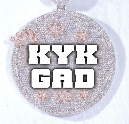 CUSTOM LETTER NECKLACE 3D BIG CROWN DISC sold by The GUU Shop