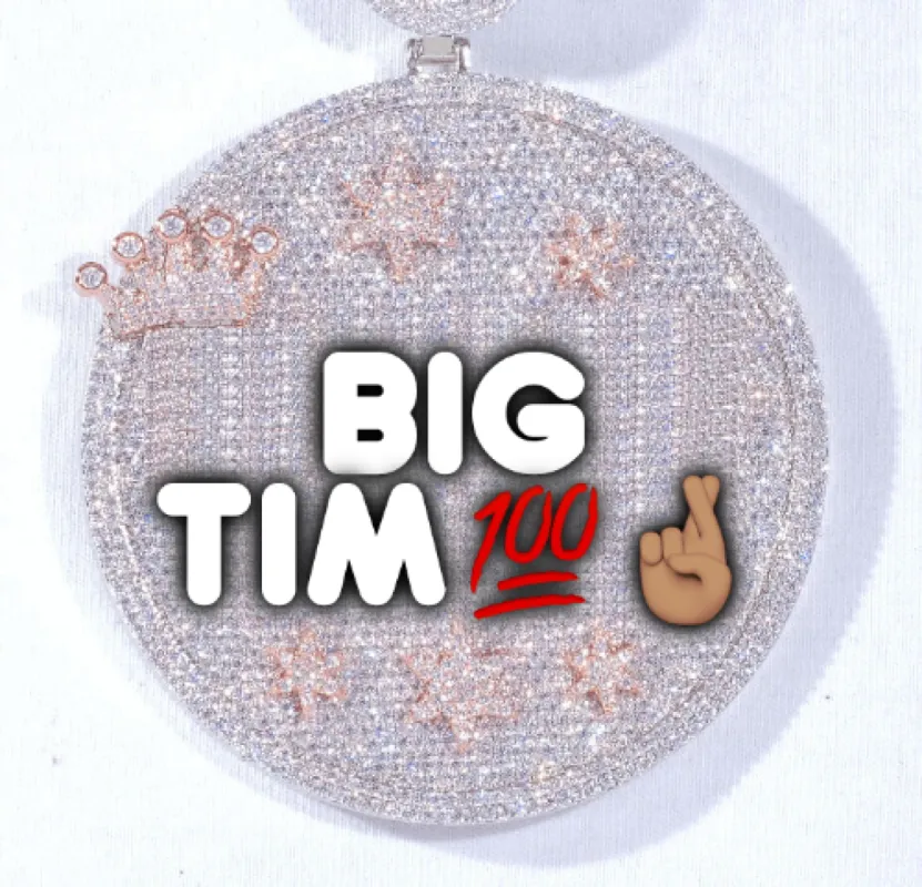 CUSTOM LETTER NECKLACE 3D BIG CROWN DISC sold by The GUU Shop