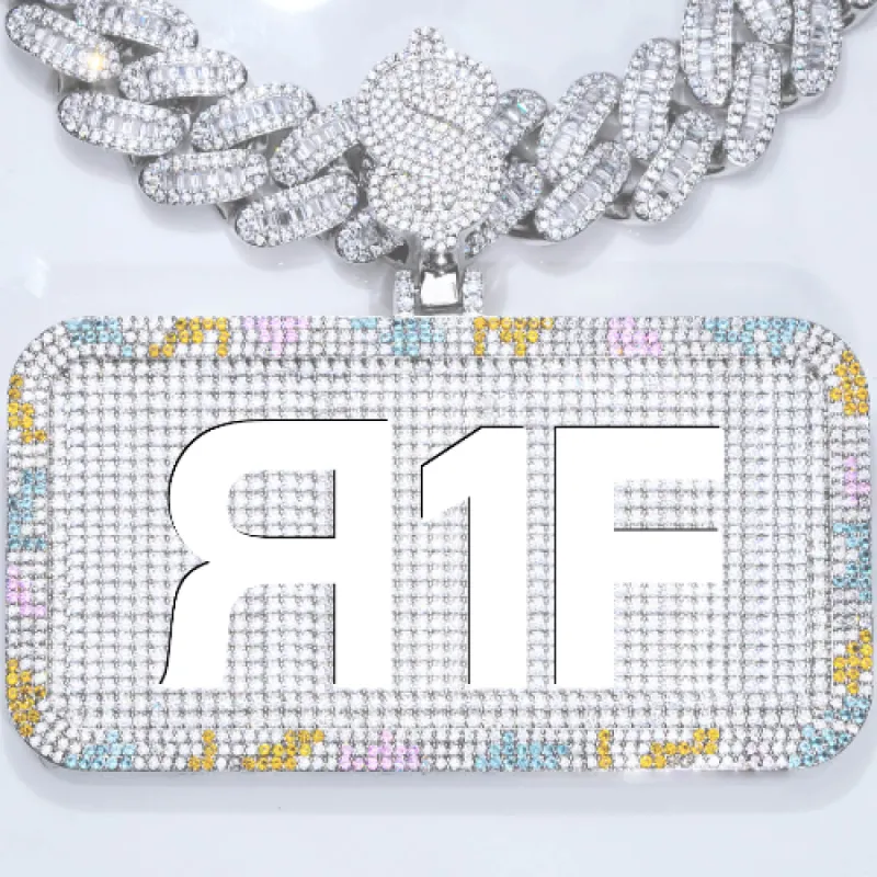 CUSTOM LETTER NECKLACE 3D COLORFUL SQUARE sold by The GUU Shop