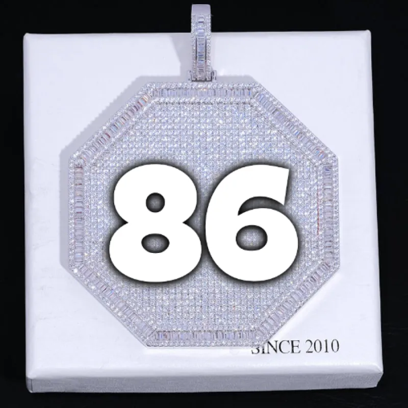 CUSTOM LETTER NECKLACE 3D BIG OCTAGON sold by The GUU Shop